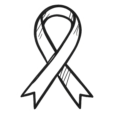 black and white hand drawn ribbon sticker