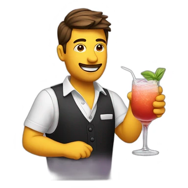 Bartender shake cocktail sticker