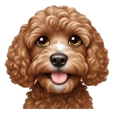  brown cavapoo with the cutest puppy face but with curly hair  sticker