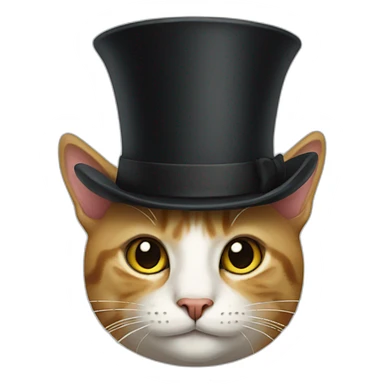 Cat in a top hat sticker