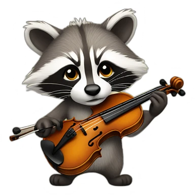 Racoon playing violin sticker