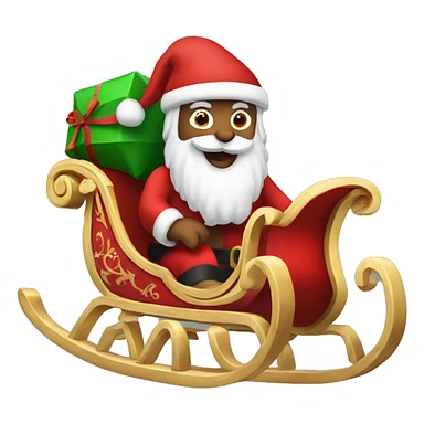Santa in red sleigh sticker