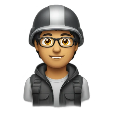 Young-man-hispanic-with-helmet-and-glasses sticker