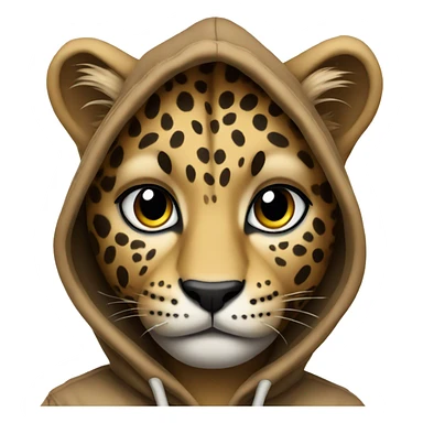 Leopard wearing hoodie sticker