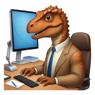 old dinosaurs working in an office sticker