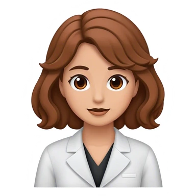 Profesora con pelo ondulado y castaño sticker