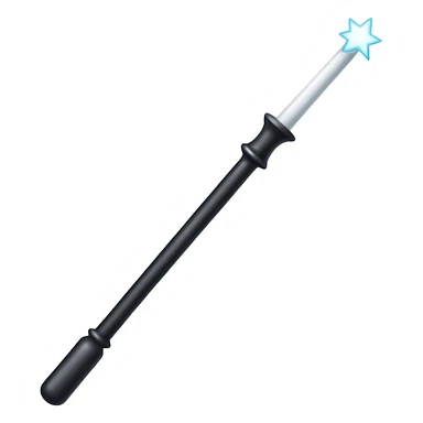 magic wand,simple cylindrical, black in the middle,both ends are white,No sharp corners,No decorative elements sticker