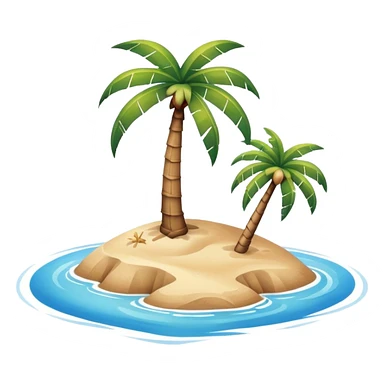 emoji of desert island in the middle of the sea sticker
