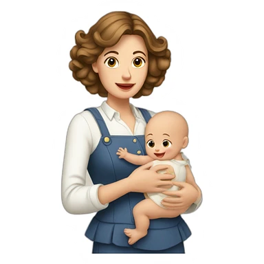 Femme française et son bébé sticker