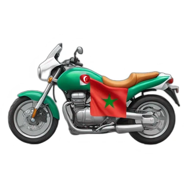 quelqu'un sur une moto avec le drapeau du Maroc derrière sticker