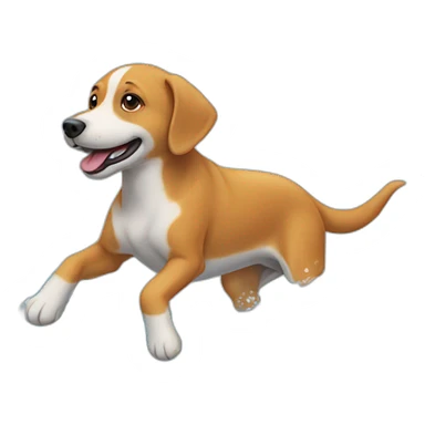 Chien sur dophin sticker