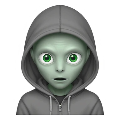 allien with hoodie sticker