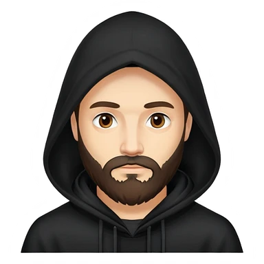 Russian man with beard in a black hood  sticker