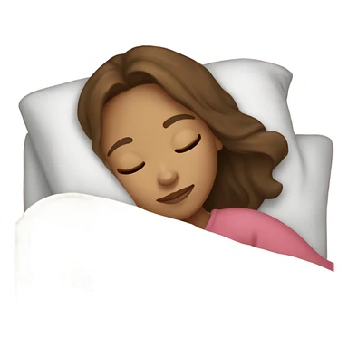 girl with brown hair and light skin sleeping with blanket on sticker