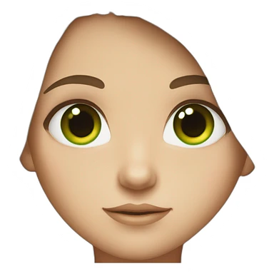 girl with brown hair big green eye sticker