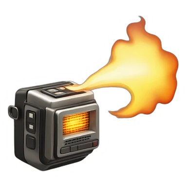 retro beeper on fire sticker