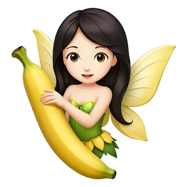banana fairy with dark hair  sticker