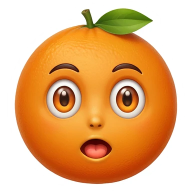 Orange with suprised face sticker
