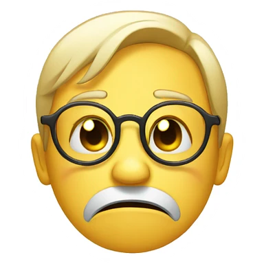 Crying emoji with glasses sticker