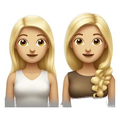 Two friends. One chubby blonde with blue eyes and the other Brazilian with brown eyes and dirty blonde long hair sticker