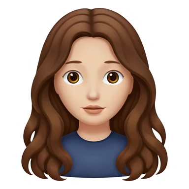 a woman with brown wavy long hair, doesnt have a face, no eyes or lips sticker