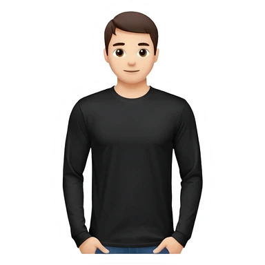 minimalist long-sleeve t-shirt, no logo sticker