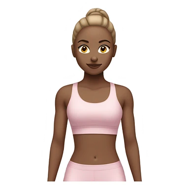 white girl  in light pink clothes exercising sticker