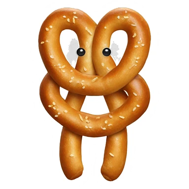 pretzel with hands and smile  sticker
