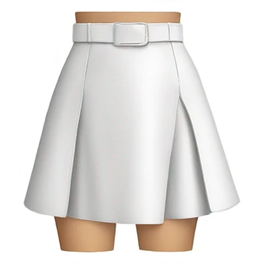 White High waisted leather skirt isolated sticker