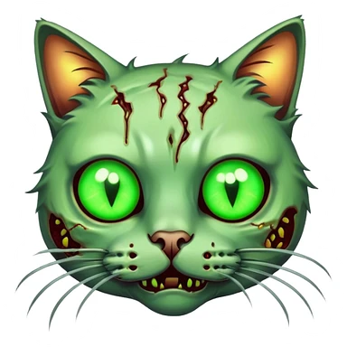 cat zombie with glowing eyes sticker