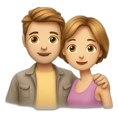 2 personnes qui se font un calin sticker