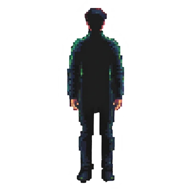 pixel art male silhouette, minimalist human shape sticker