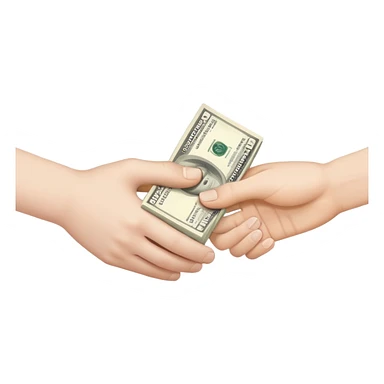 handing give money to other hand sticker