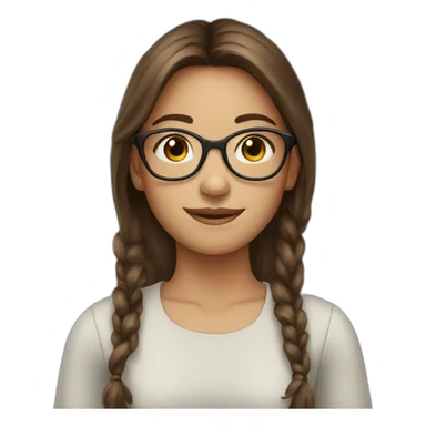 girl with eyeglasses and brown hair sticker