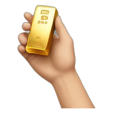 gold bar in hand sticker