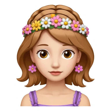 Women  with flower hair band  sticker