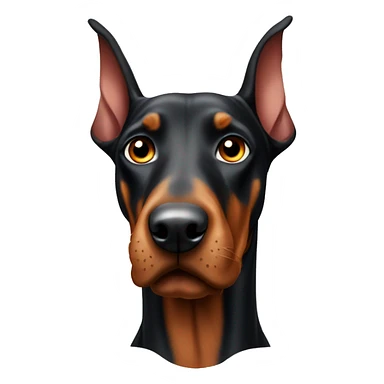 Doberman with long ears sticker