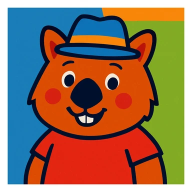 wombat in a hat sticker