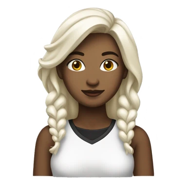 Una chica de cabllo negro y camiseta blanca  sticker