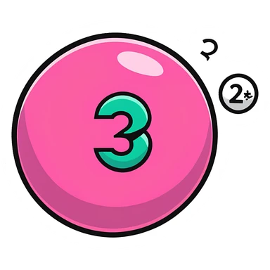 pink billiard ball with the number 23 sticker