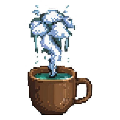 coffee cup with steam sticker