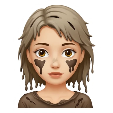 white girl with mud on her  sticker