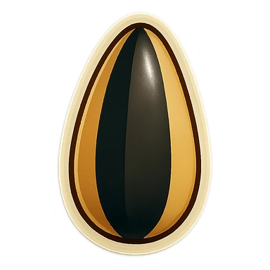 Make the sunflower seed with a transparent background, keep the original retro stickers style. sticker