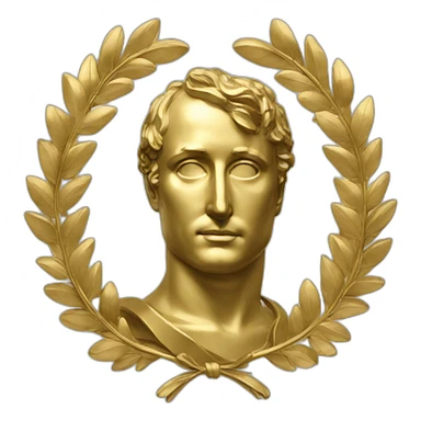 Laurel wreath napoleon golden statue sticker