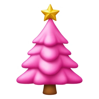 pink christmas tree and a bow on top sticker