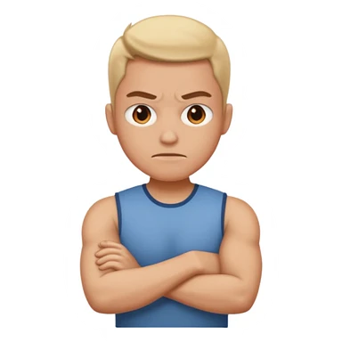 Mad with arms crossed sticker