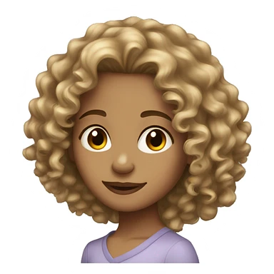 long curly hair light skin toned girl sticker