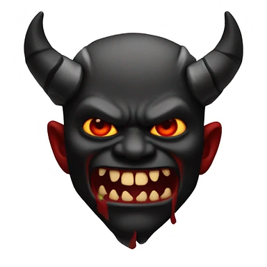 A black and red demon sticker