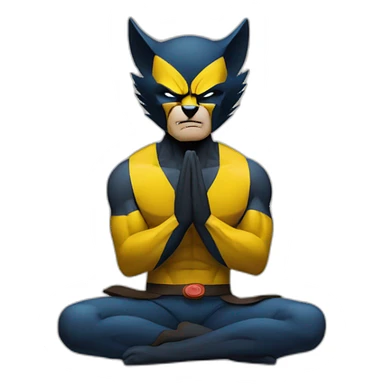 Wolverine doing a meditation sticker