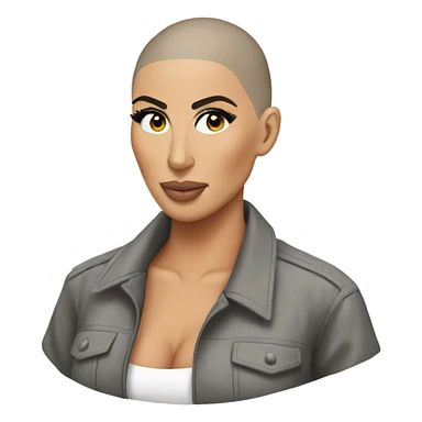 Kim kardashian bald  sticker